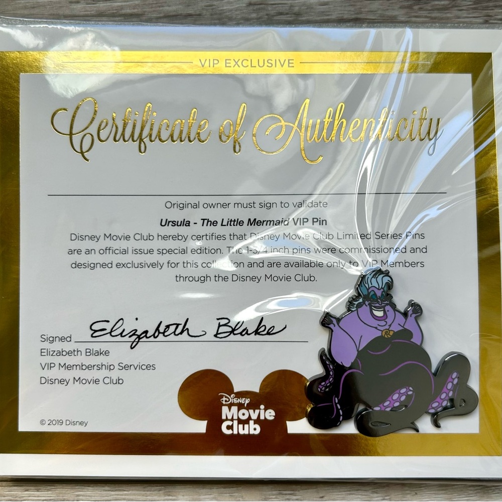 Disney Movie Club VIP Exclusive Ursula Pin